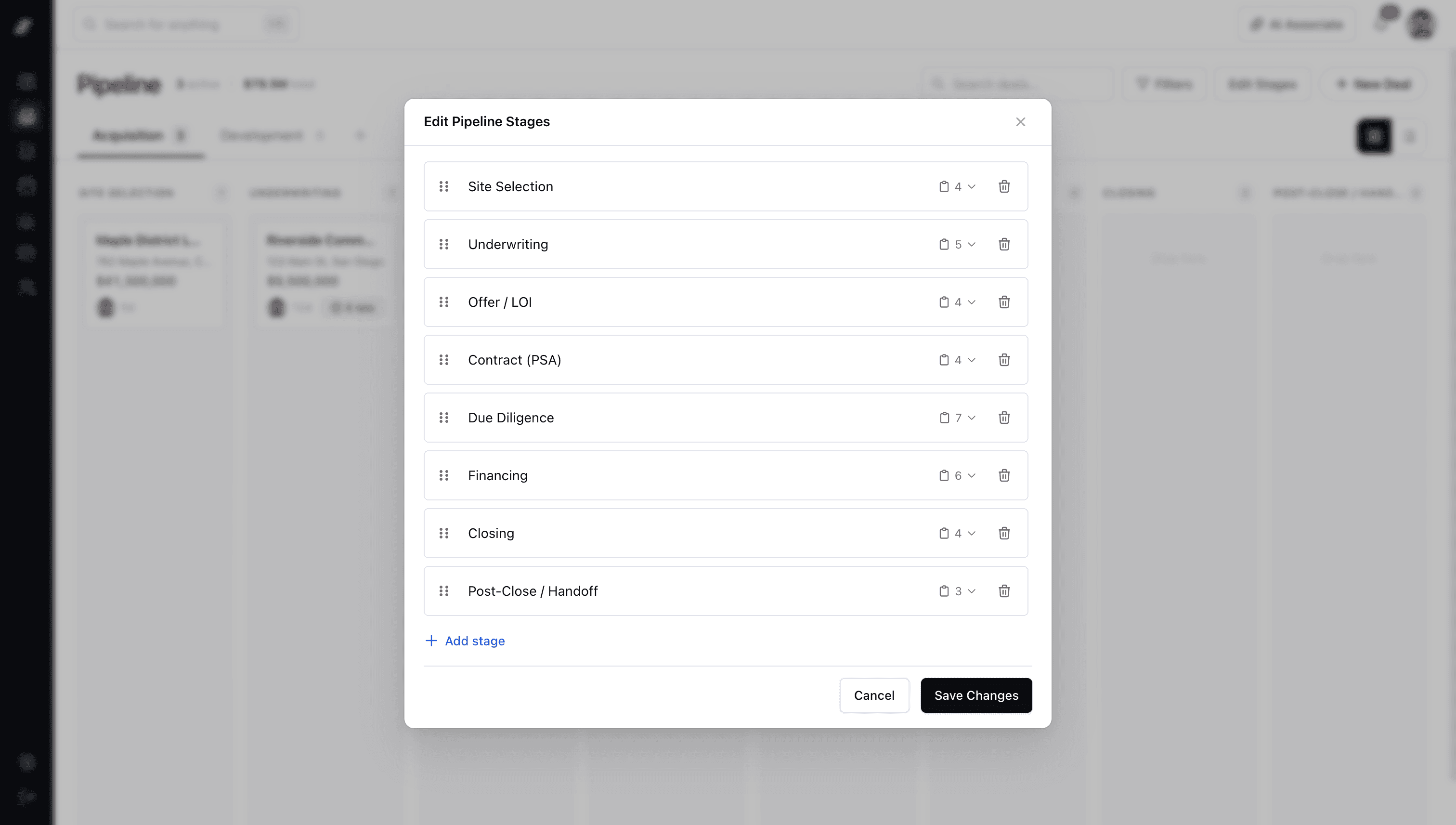 MotionCRE pipeline stage configuration