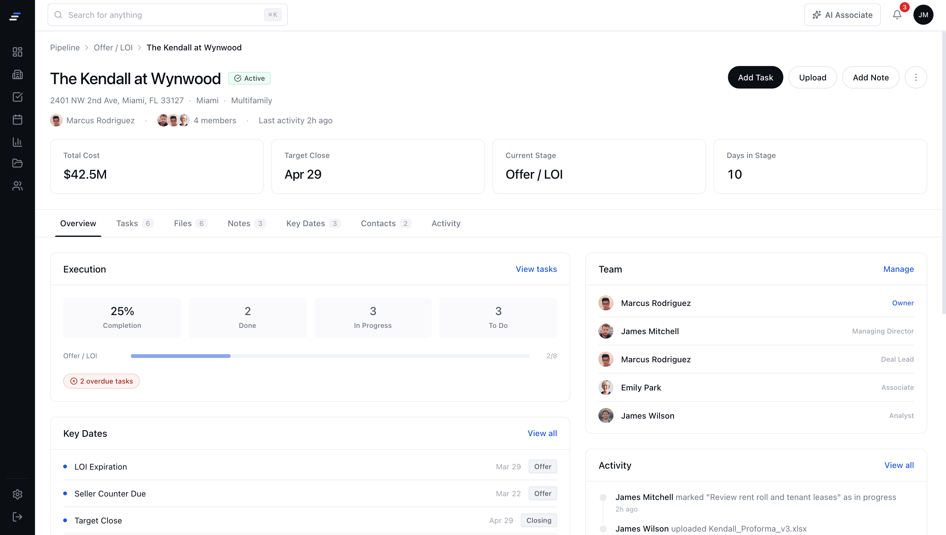 MotionCRE financing tracker with multiple lenders